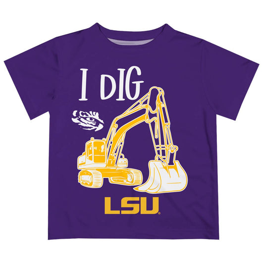 LSU Tigers Excavator Boys Purple T-Shirt