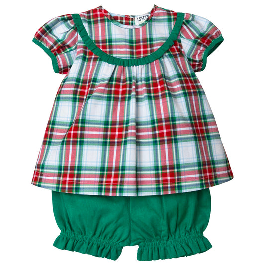 Red & Green Plaid Bloomer Set
