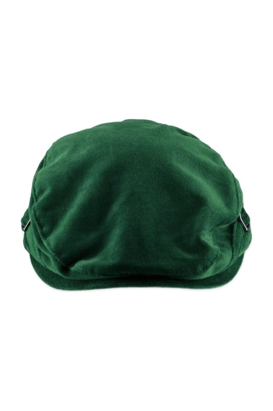 Green Velvet Newsboy Cap: Green / 3/18M
