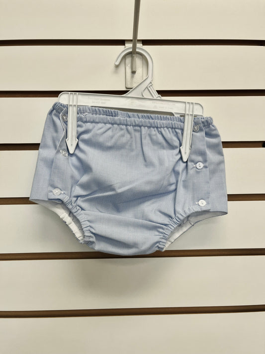 Blue Gingham Bloomers W/ button detail