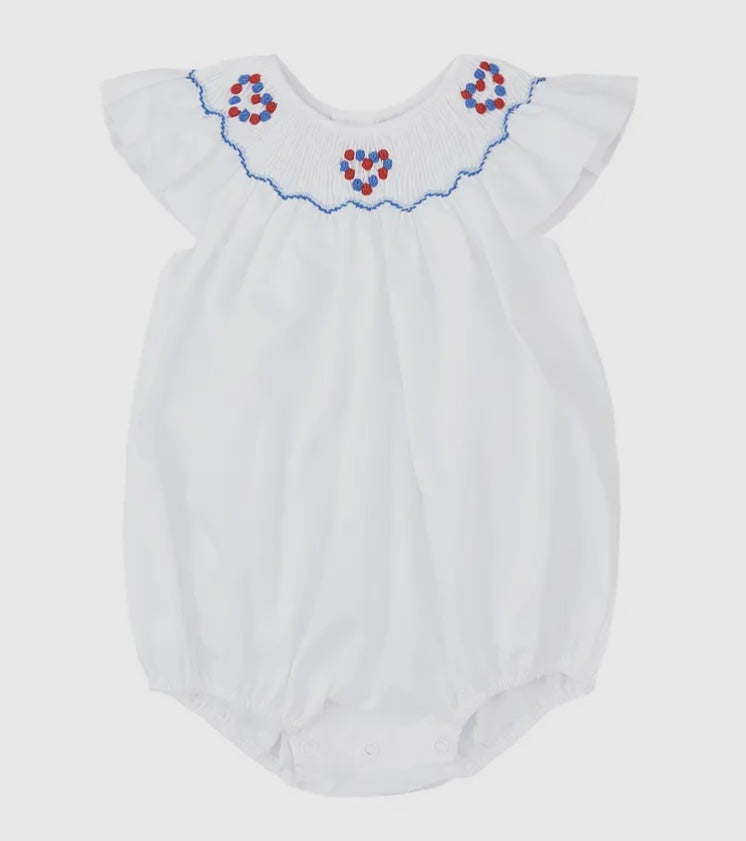 Patriotic smocked heart bubble