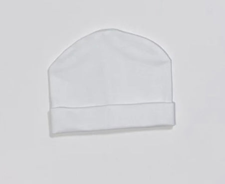 White unisex baby cap