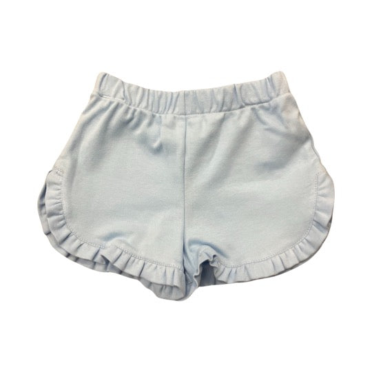 light blue ruffle shorts