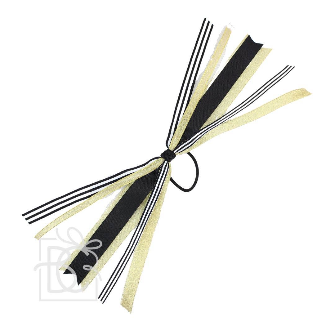 Black and Gold Streamer 7" Long on Pony-O