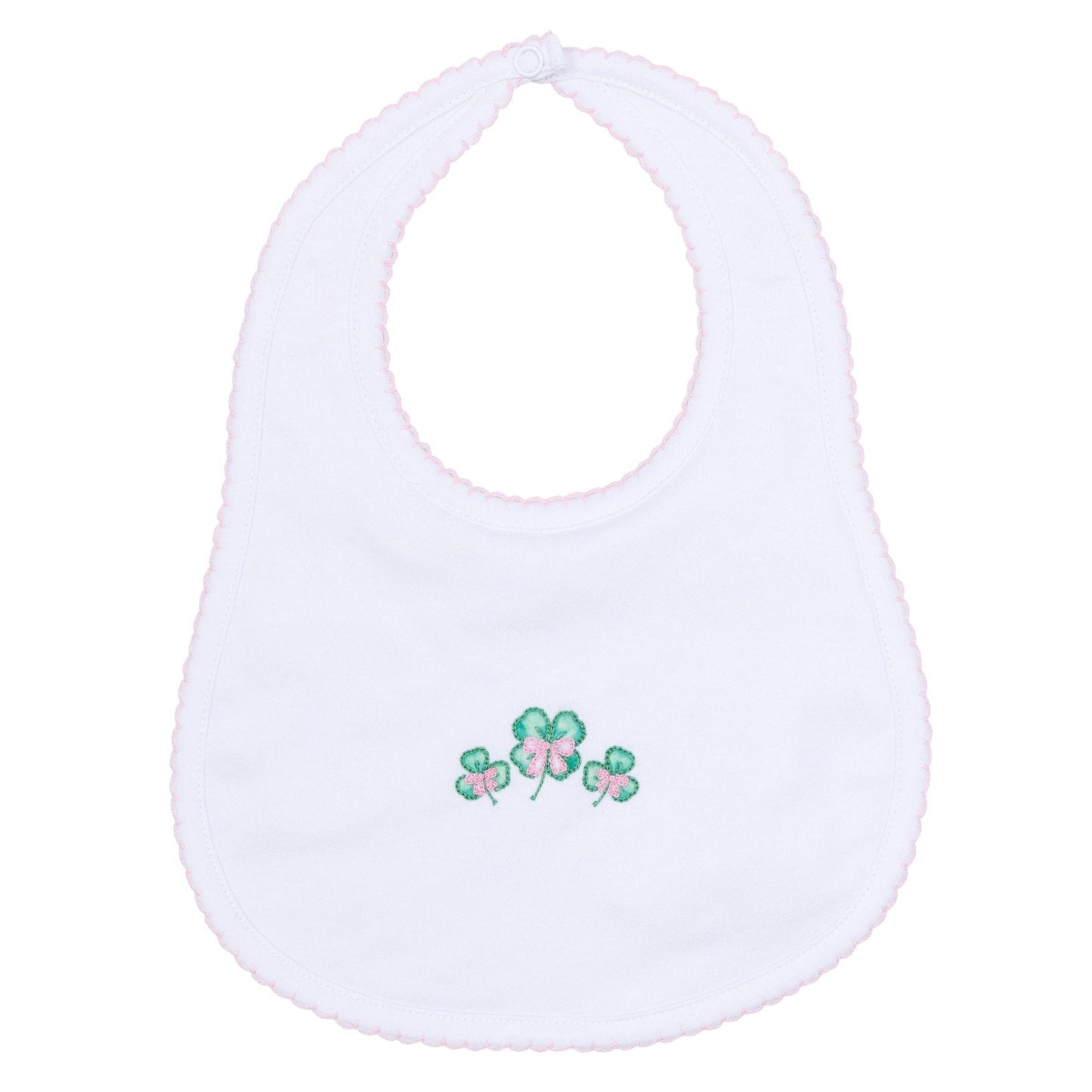 Lucky Little Ones Embroidered Bib - Pink