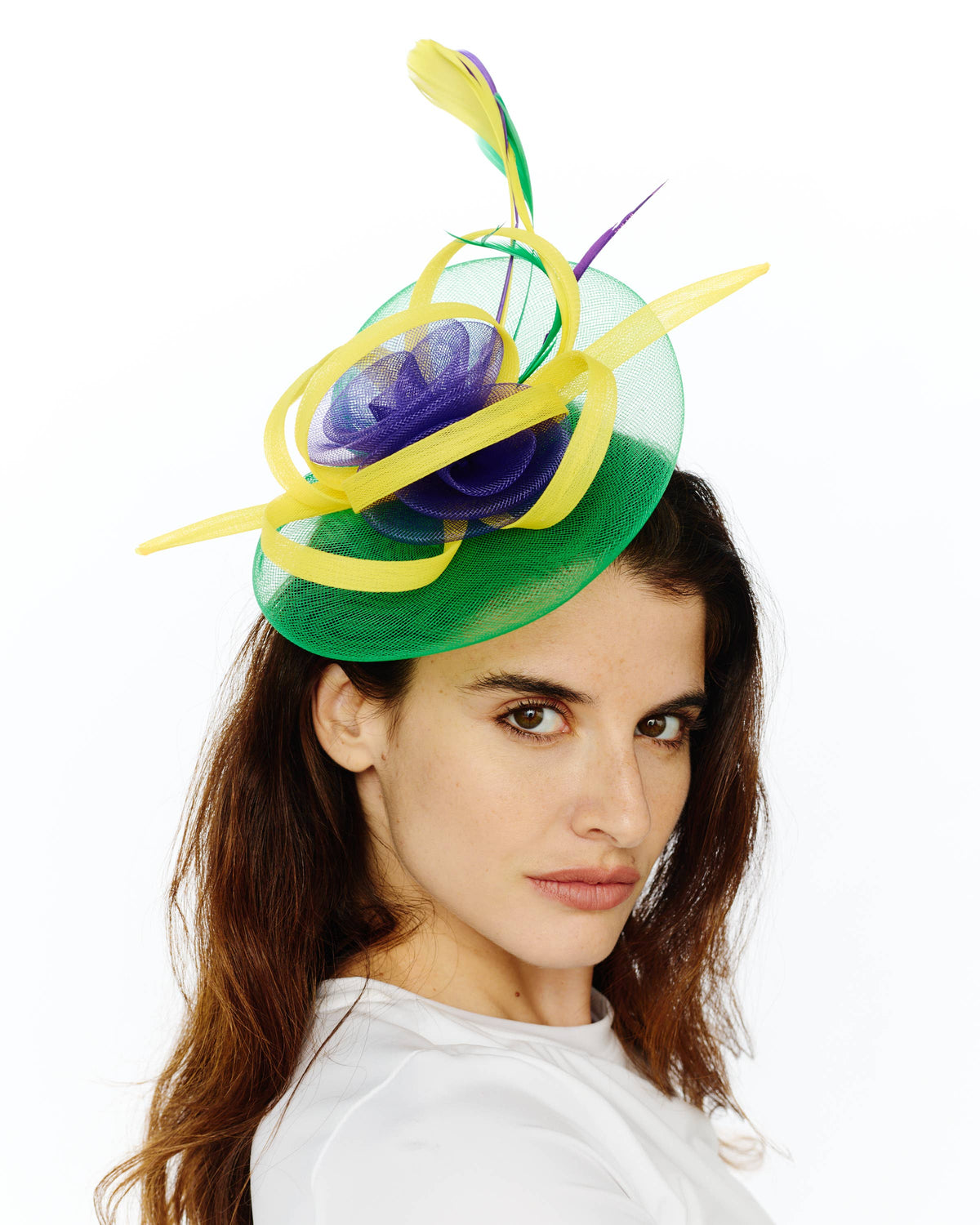 Mardi Gras Fascinator Clip on Headband