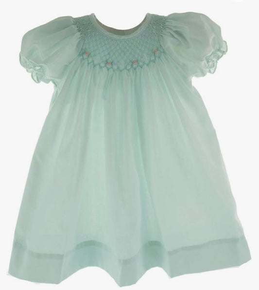 Mint smocked day dress