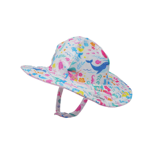 Kids UPF50+ Summer Splash Swim Hat for Girls Mermaid Friends
