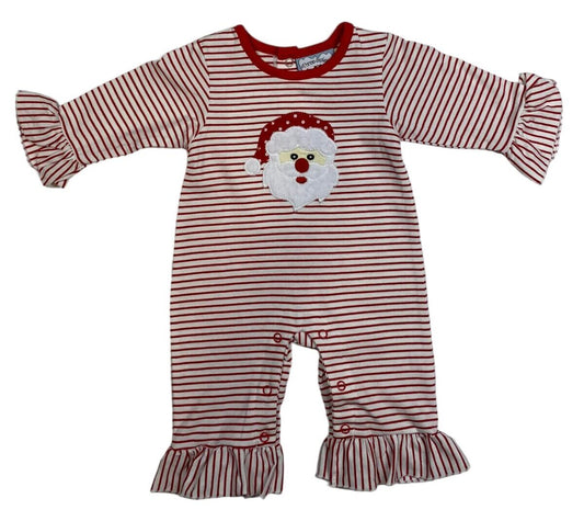 santa appliqué girl romper