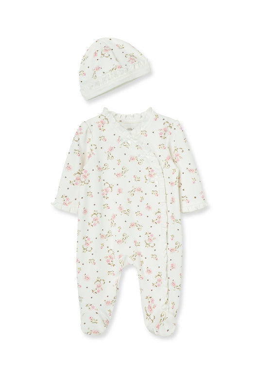 Vintage Rose Footie and Hat