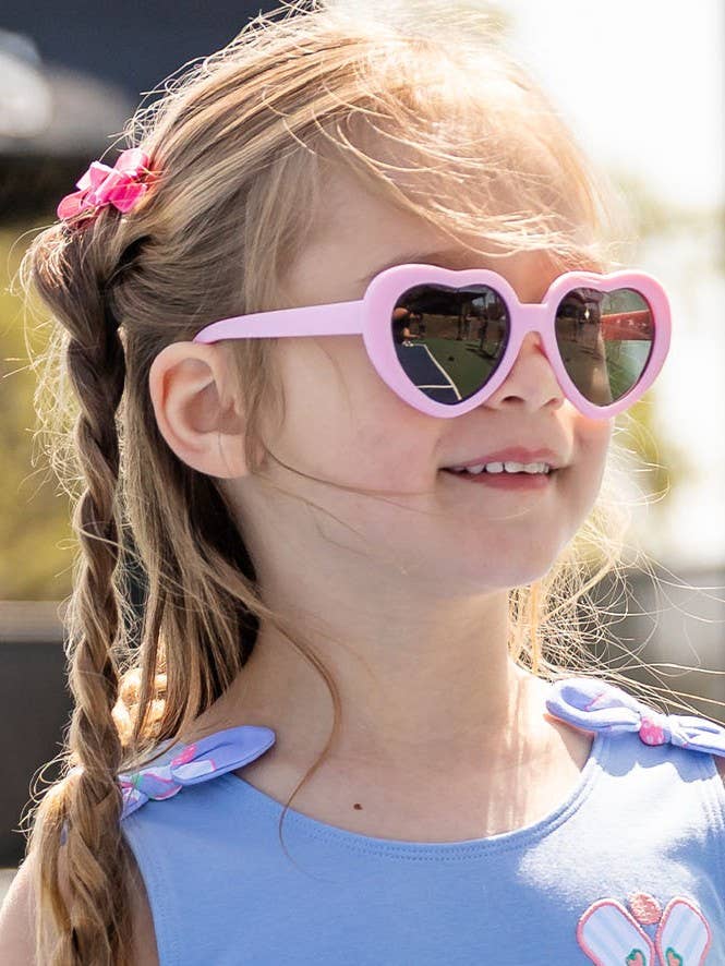 Girls Pink Heart Shaped Sunglasses