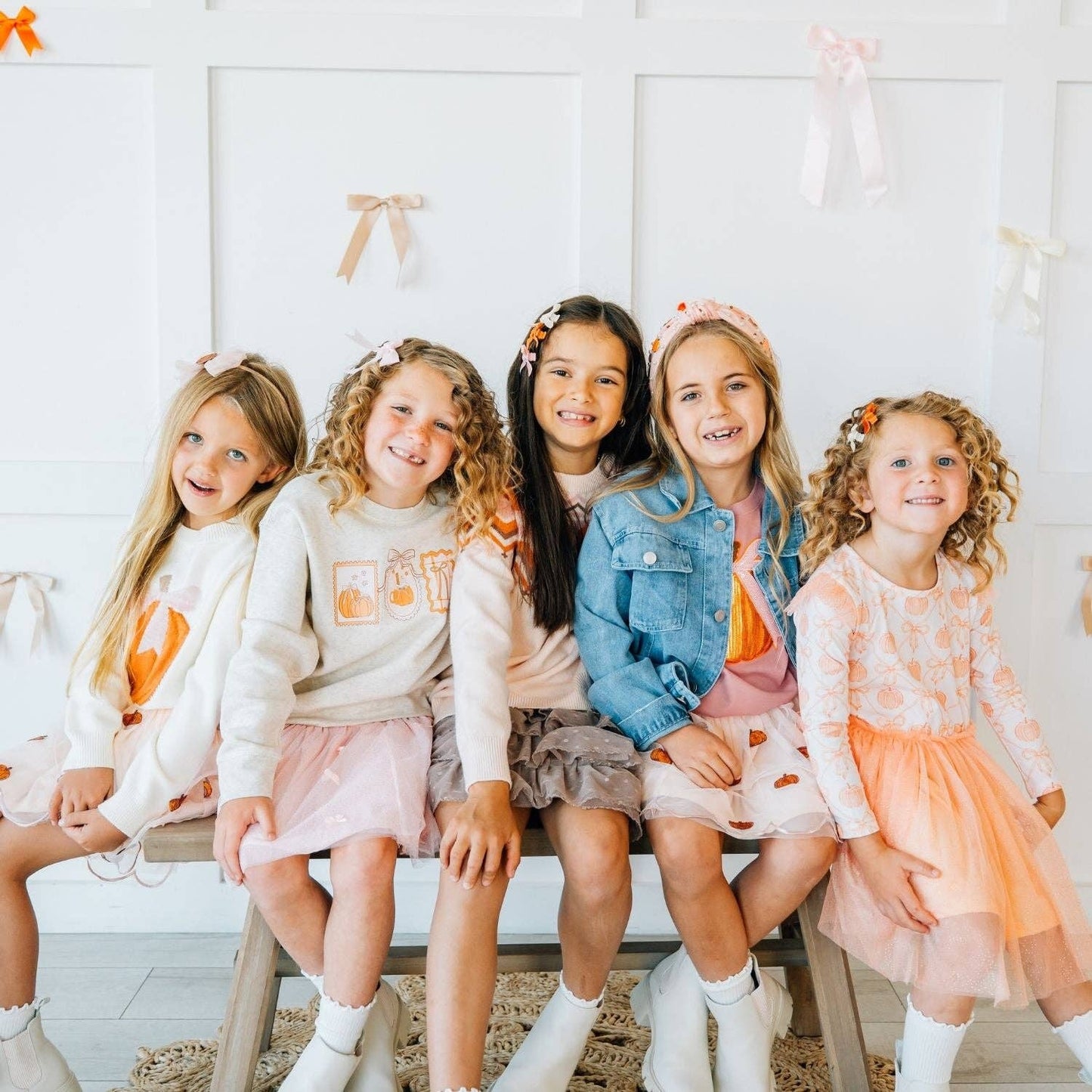 Pumpkin Embroidered Bow Clip - Hair Bows