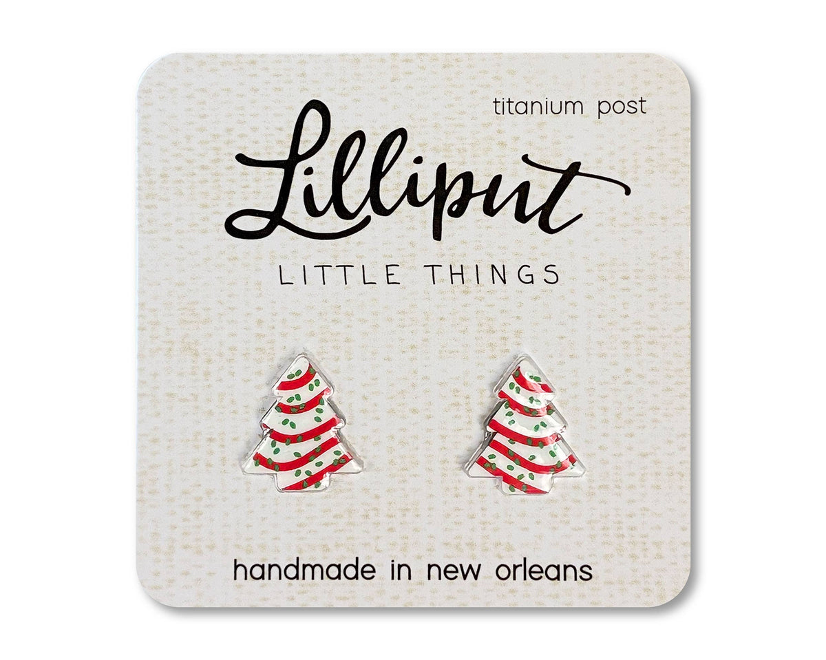 LIMITED - Christmas Treat Earrings original, green, and chocolate