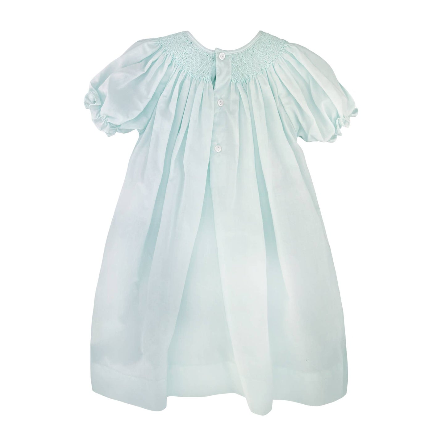Mint Smocked Daygown with Raglan Embroidery