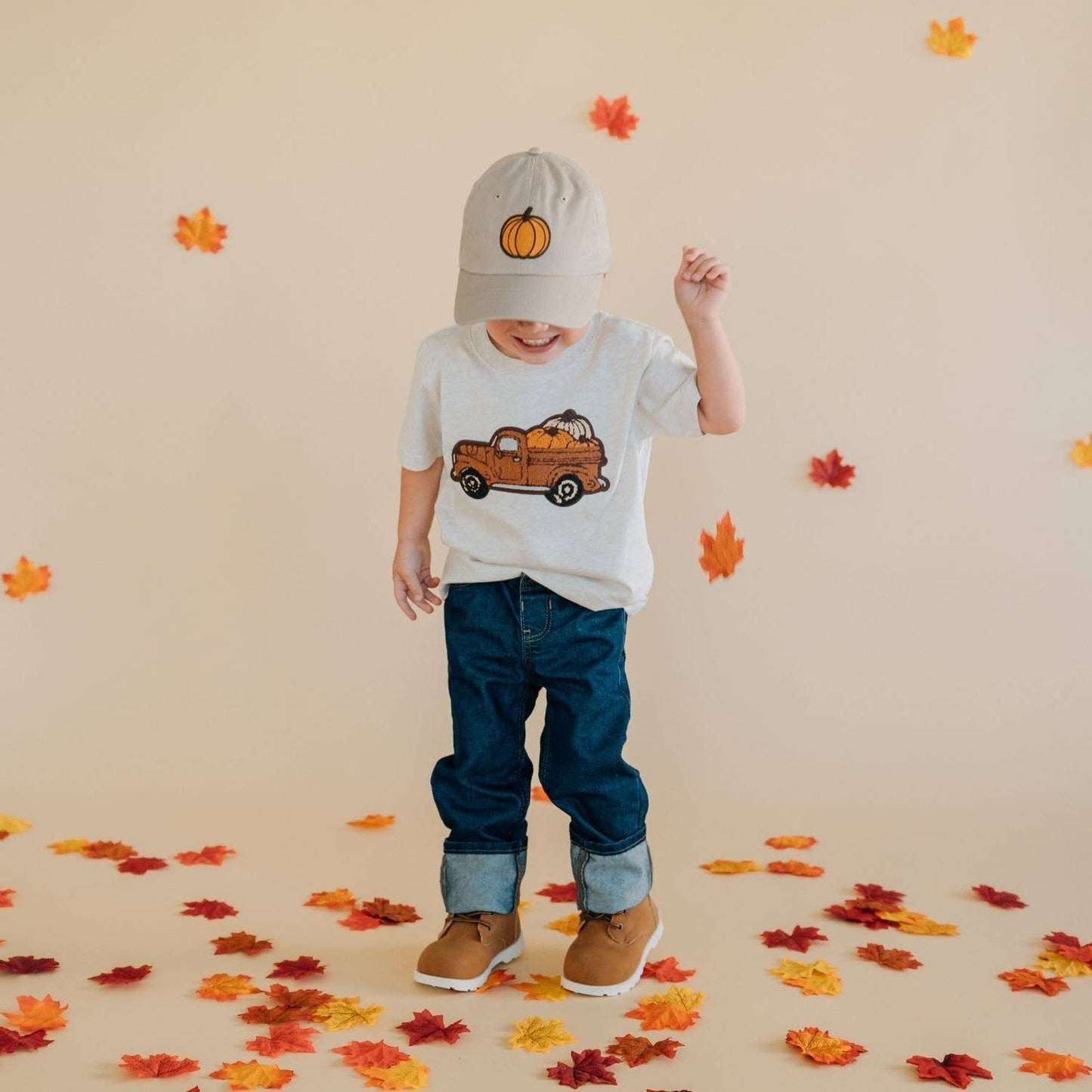 Fall Truck Patch Short Sleeve T-Shirt - Boys Clothing