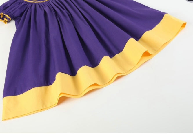 Lsu football smocked dress