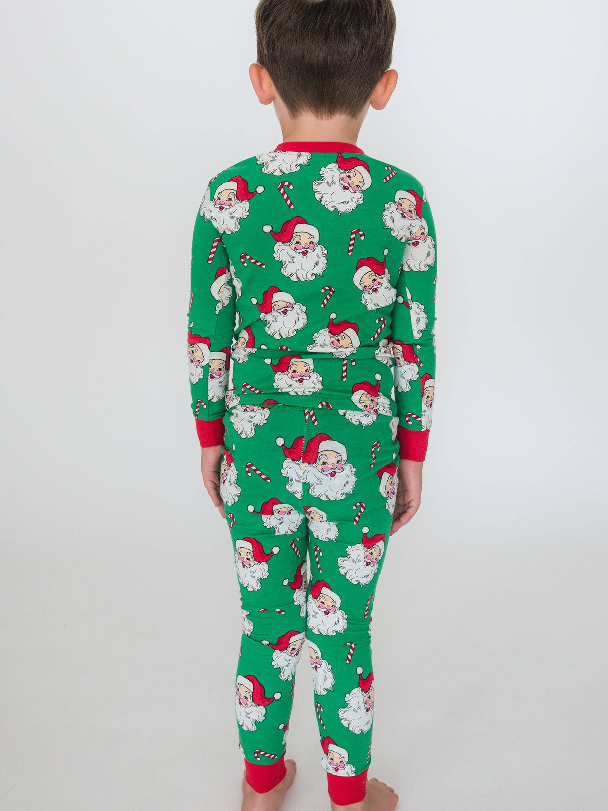 Green Santa Joy Long Sleeve Pajama Set