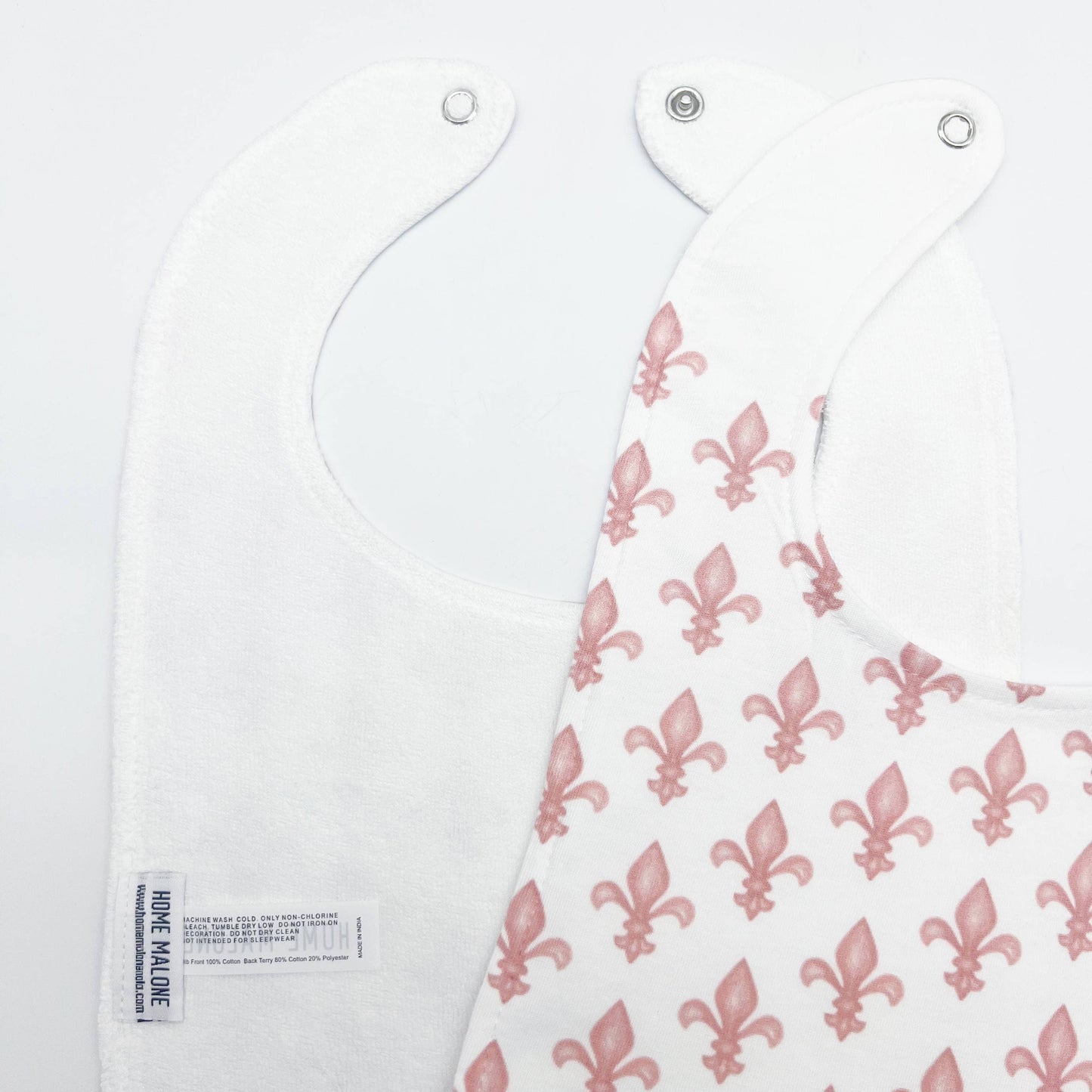 Pink Fleur De Lis Baby Bib