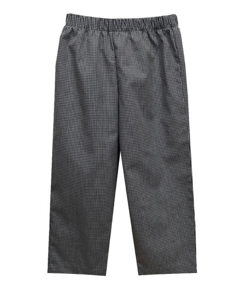 Black gingham boys pull on pants