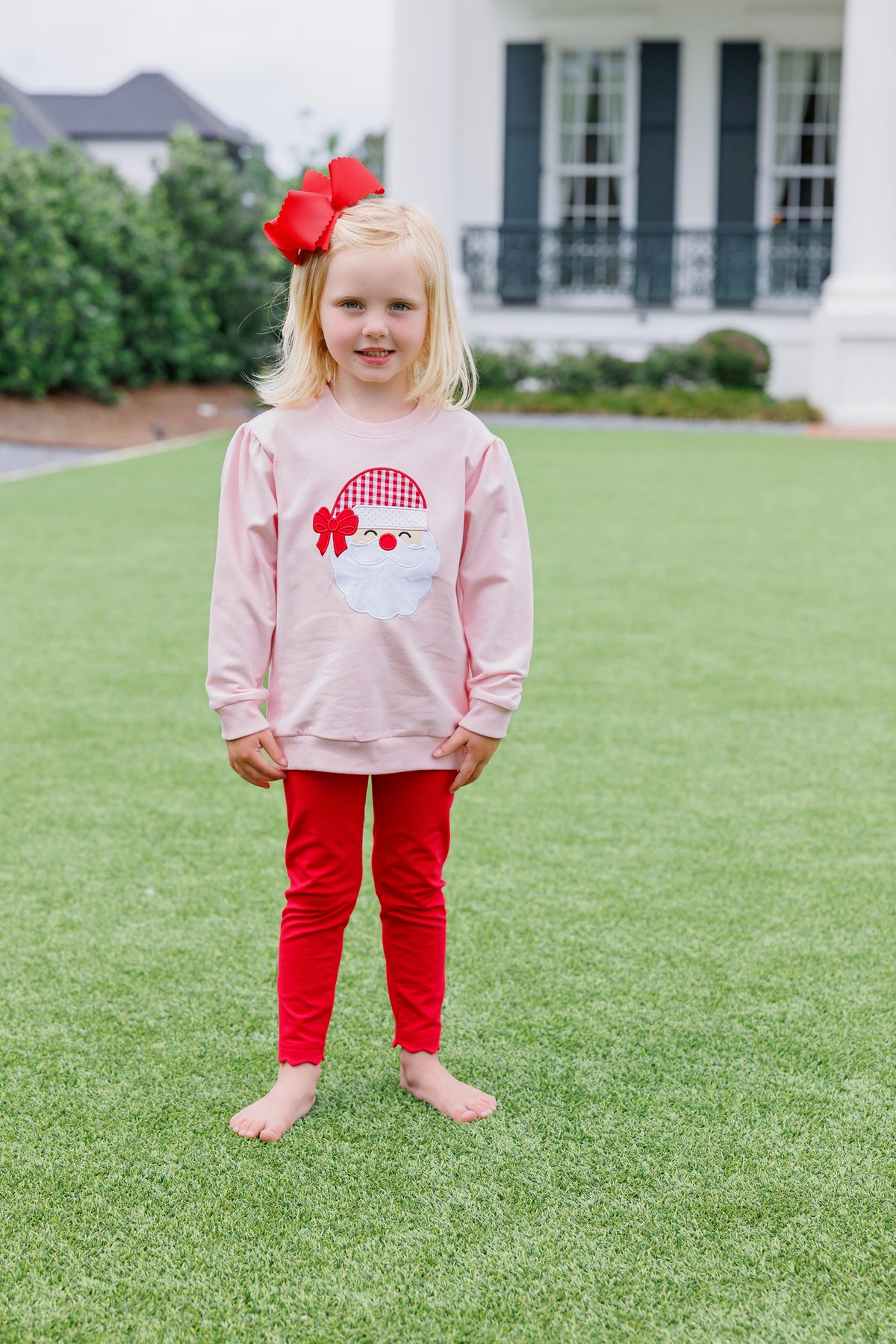 French Terry Light Pink Santa Pullover