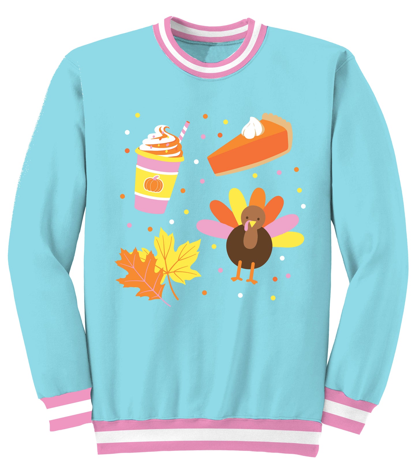Sequin Fall Elements Seafoam Oversized Sweatshirt
