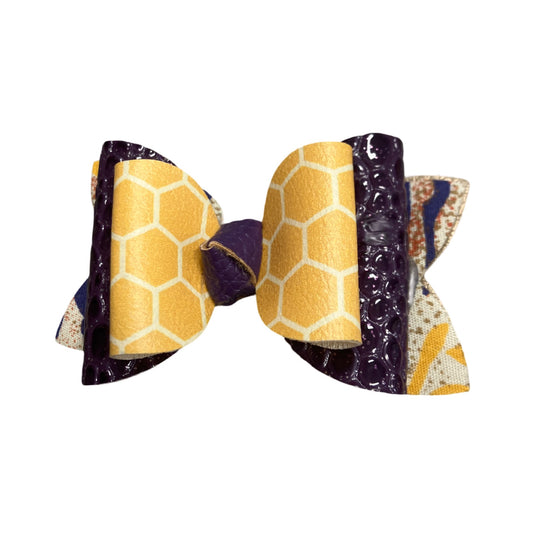 Small LSU Honeycomb bow