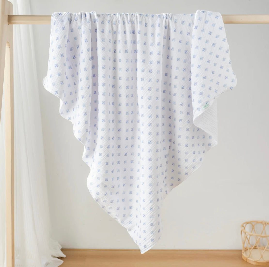 Fleur De Lis Organic Muslin Cloud Blanket