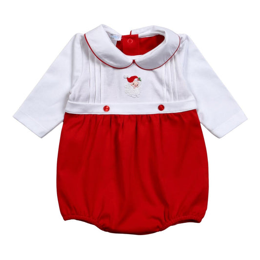 Santa Claus embroidered Pima boy bubble