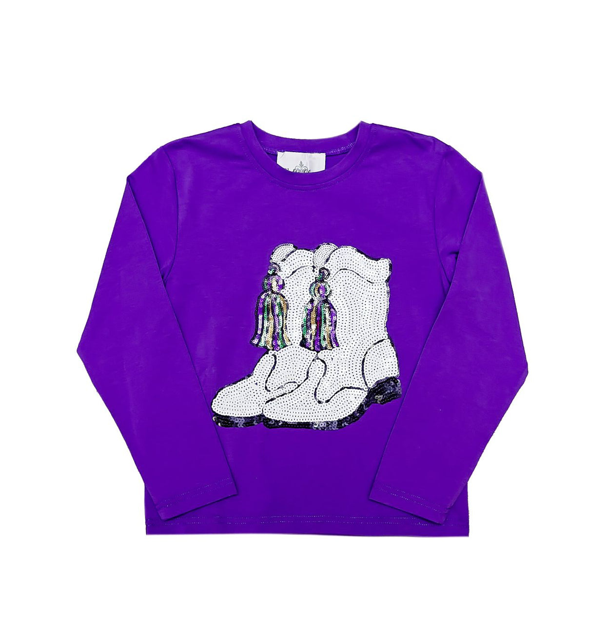Mardi Gras Boots Purple Long sleeve