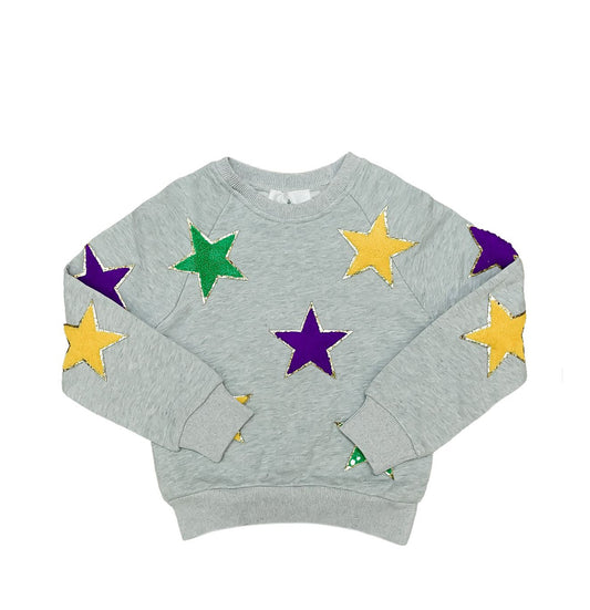 Mardi Gras Stars Chenille Sweatshirt