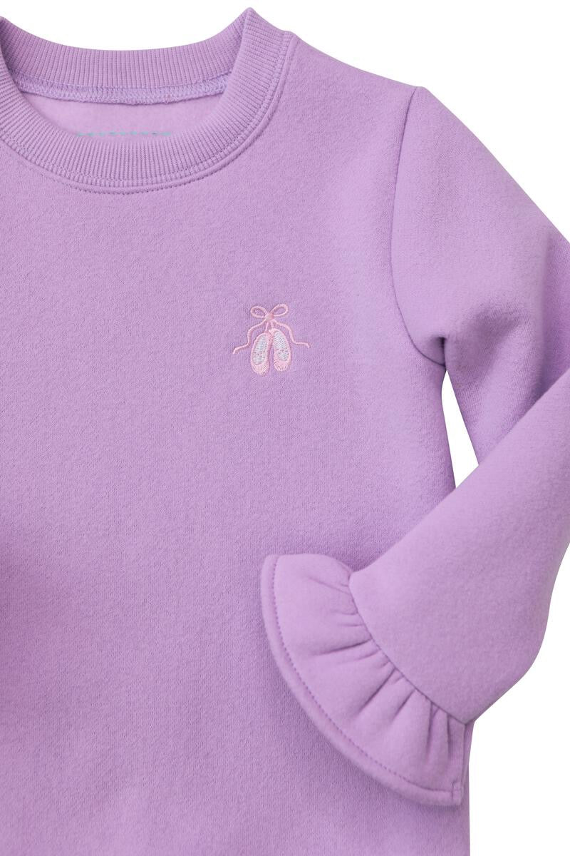 Ballet slipper ruffle sweatshirt