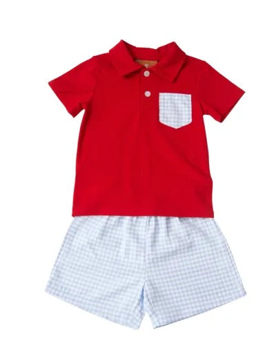 Red and Blue Myles Short set