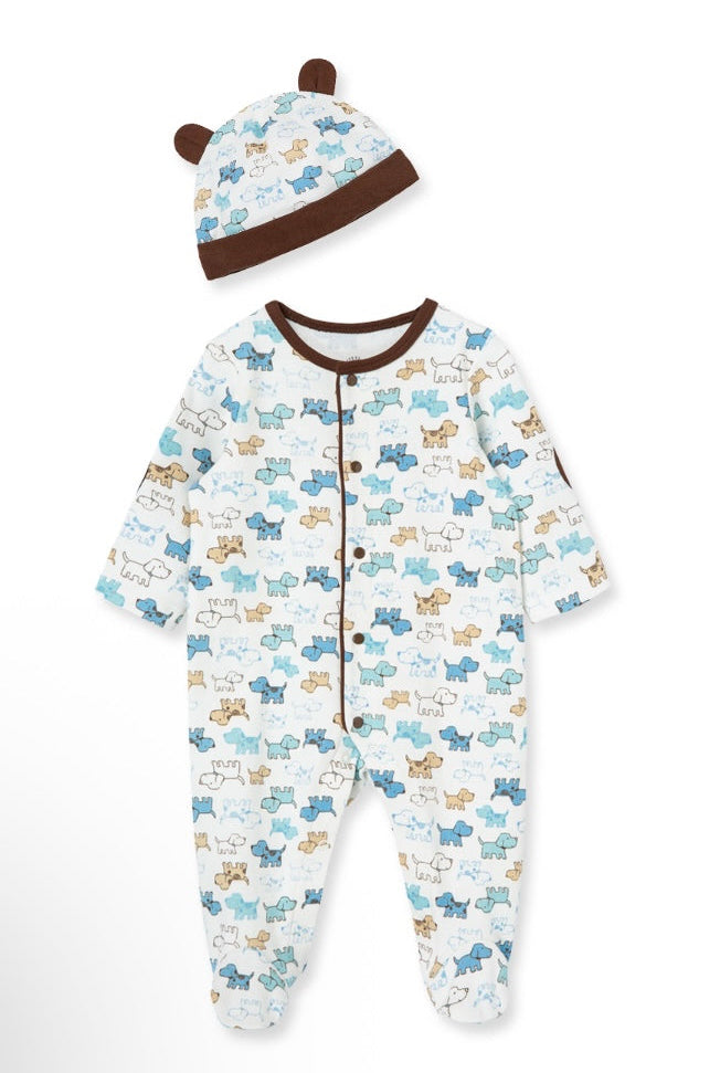 Cute Puppies Footie and Hat