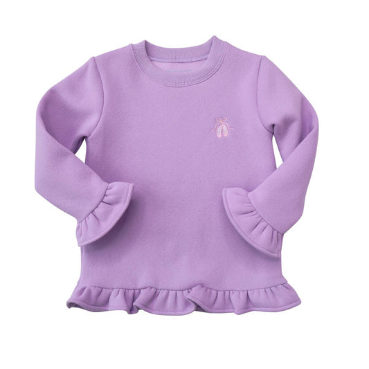 Ballet slipper ruffle sweatshirt