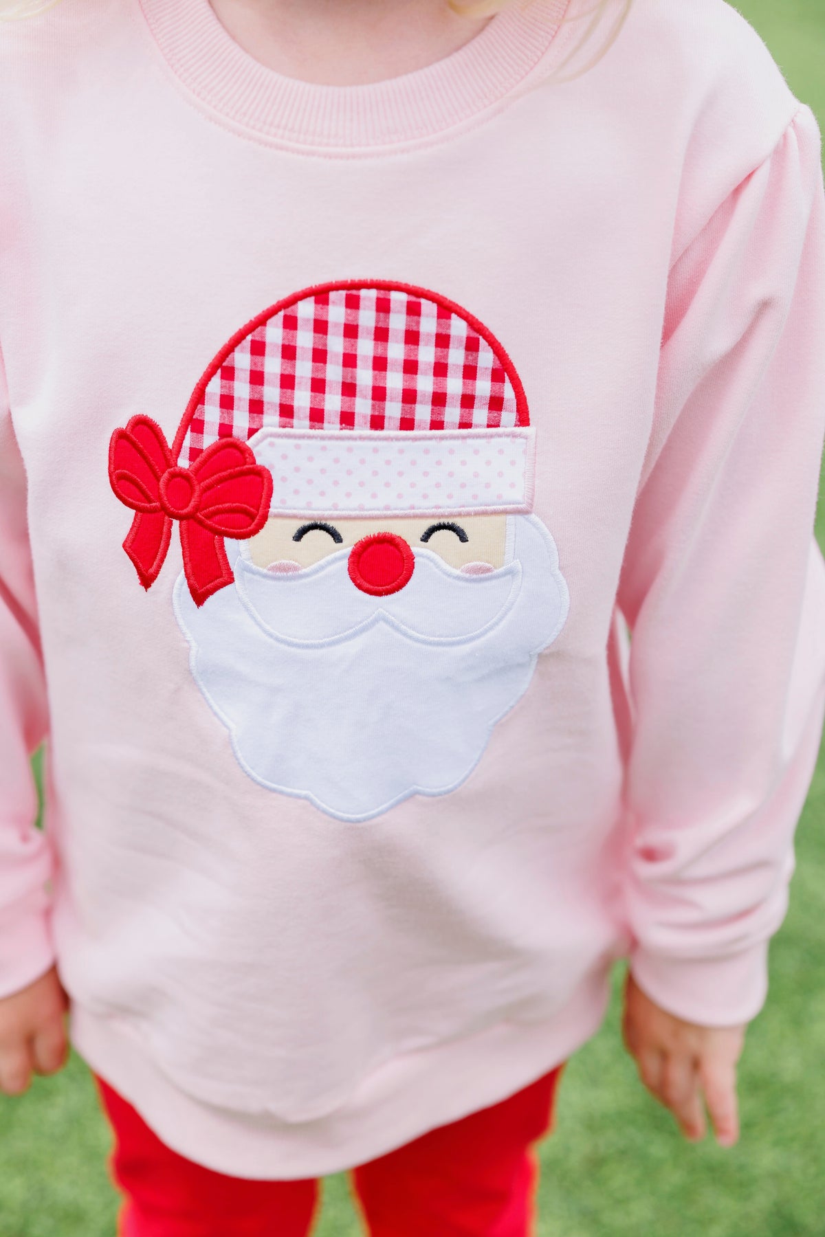 French Terry Light Pink Santa Pullover