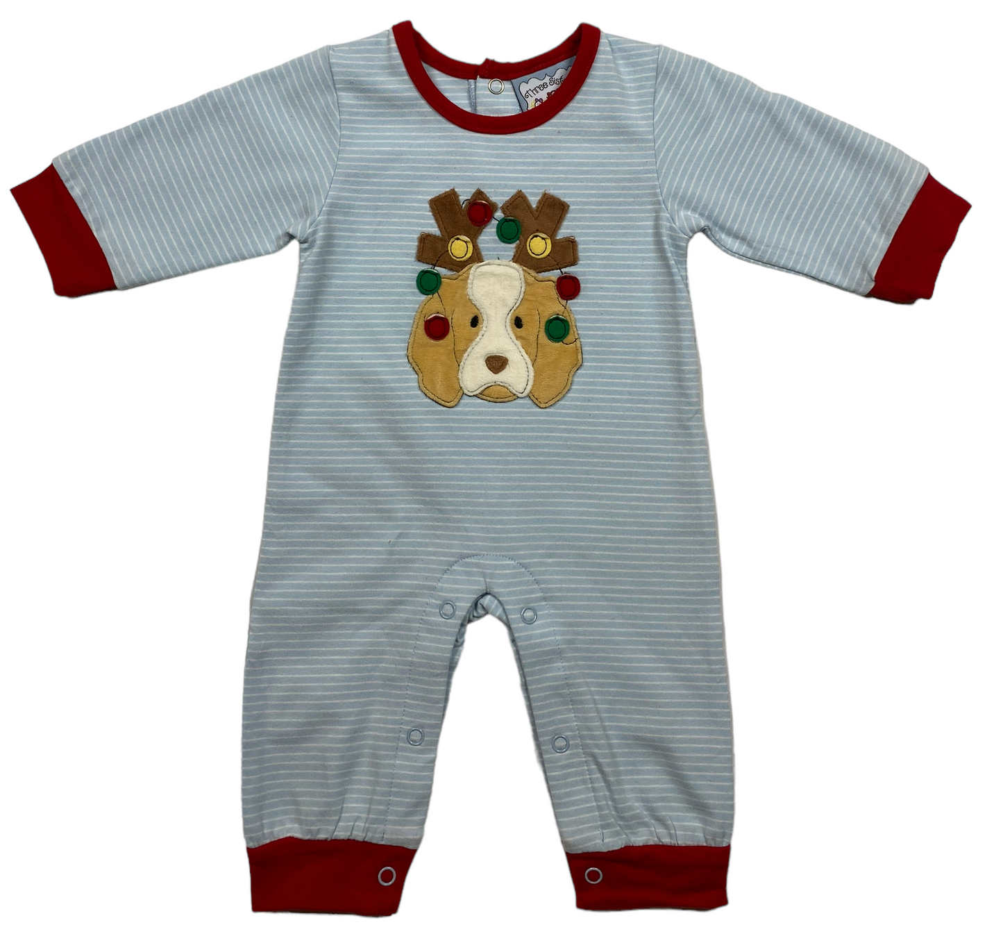 christmas puppy boy romper