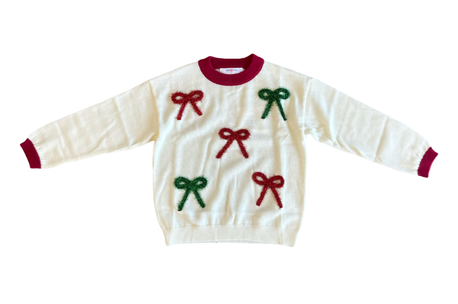 Long Sleeve Christmas Bows Sweater