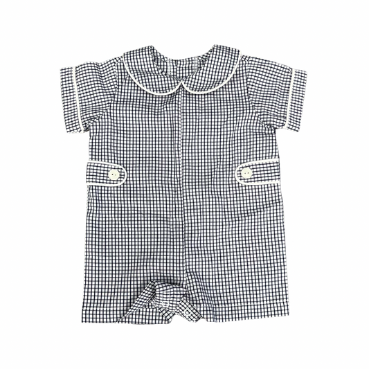 Navy Gingham Shortall