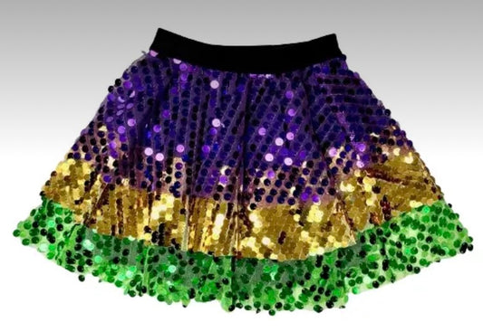 Sequin Mardi Gras Skort