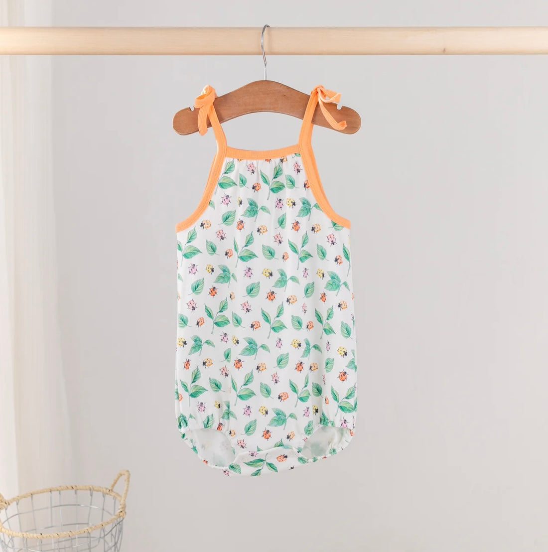 Lady Bug Love Organic Cotton Shoulder-tie onesie