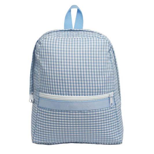 Baby blue gingham small backpack