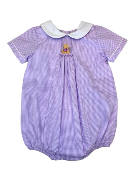 Purple tiger boys smocked bubble