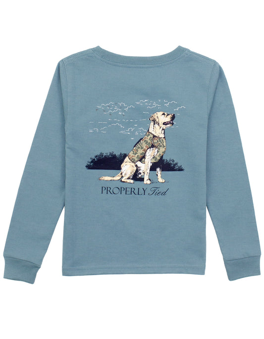 Steel Blue Boys Good Boy LS Shirt