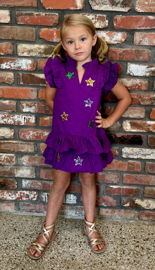 Mardi Gras Sequin Star Dress