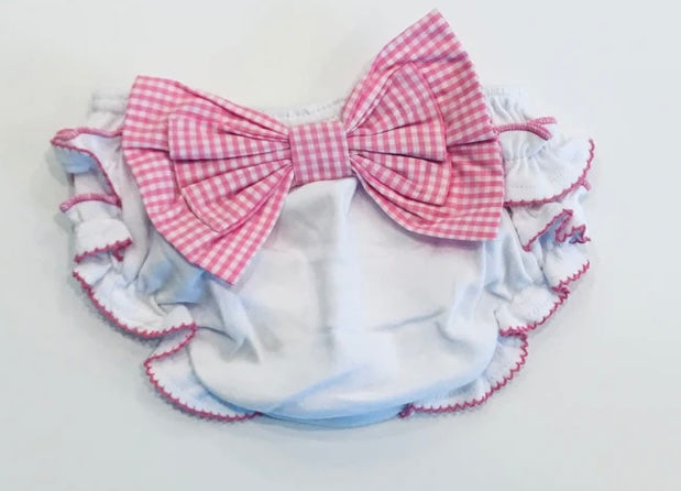 Gingham bow  diaper cover