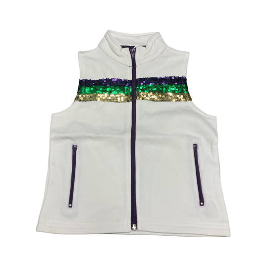 Mardi Gras Sequin Striped Vest