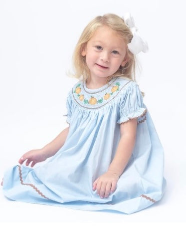 Blue gingham pumpkin dress