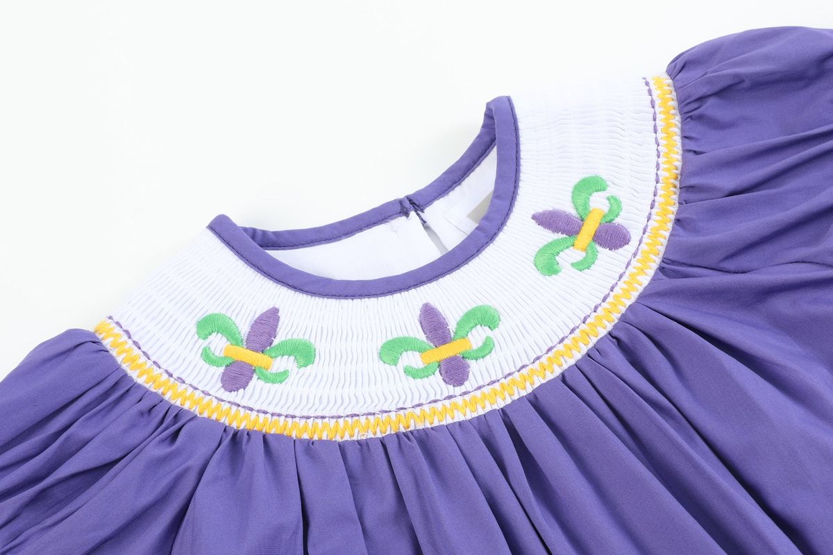 Mardi Gras Smocked Bubble