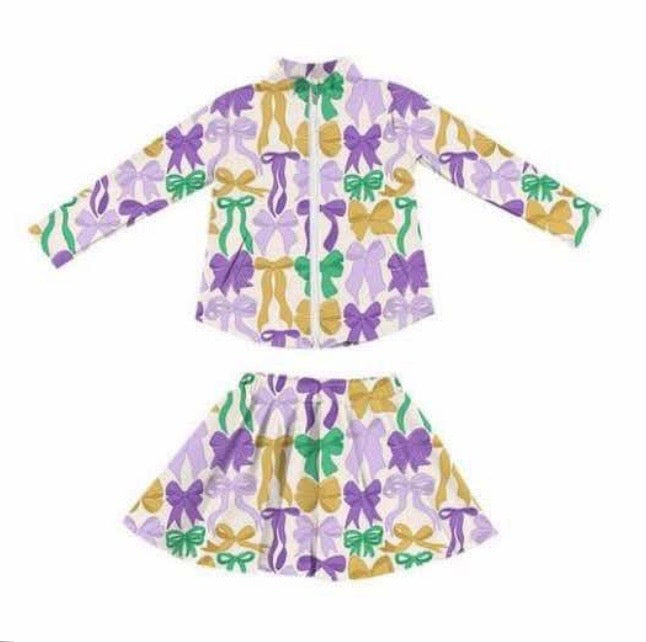 Mardi Gras Athletic Bow Skort Set (need new pic)
