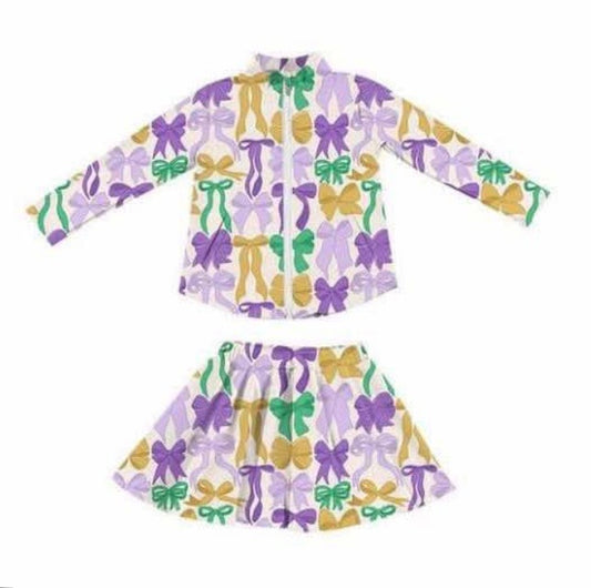 Mardi Gras Athletic Bow Skort Set (need new pic)